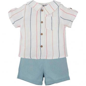 Conjunto de bebé niño a rayas en algodón premium