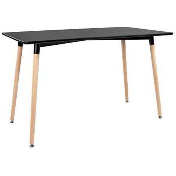 Mesa rectangular Happy Garden 120 × 70cm negra en madera de haya