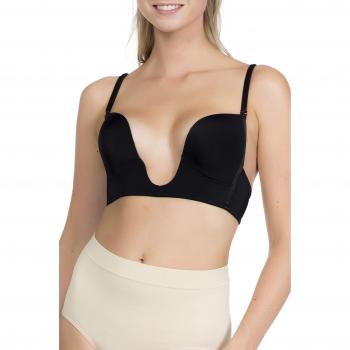 MAGIC BODYFASHION V-Bra Sujetador de Plumas, Negro