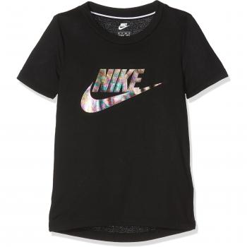 Nike G NSW Essntl SS Top GFX Camiseta, Niñas, Negro, XL