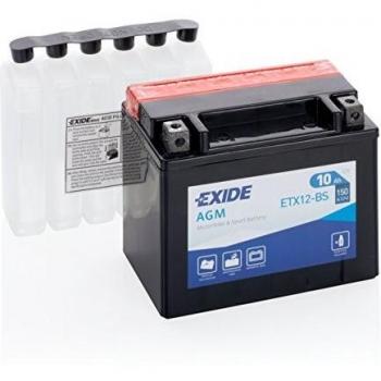 Batería de Moto Exide AGM ETX12-BS 12V 10Ah Libre de Mantenimiento