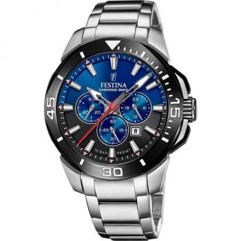 Reloj Festina Chrono Bike F20641/C de hombre con correa de acero plateado y cronógrafo