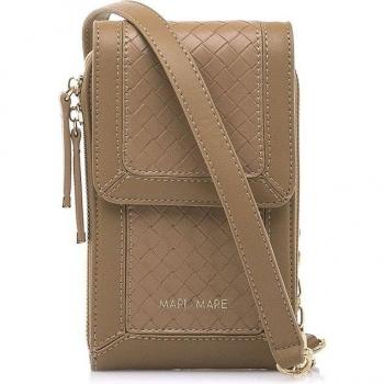 Mariamare Magan Mini Bolso para Mujer en Color Marrón con Grabado Trenzado y Cierre de Solapa