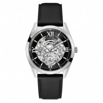 Reloj Guess Tailor GW0389G1 Hombre Negro Correa de Cuero Caja de Acero Inoxidable Movimiento de Cuarzo Resistente Al Agua - Elegante Diseño