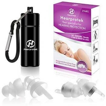 Tapones para los oídos para dormir para mujeres, Hearprotek 2 pares Protección Auditiva Tapones