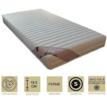Colchón de Memoria de Forma 58 Kg/m³ 90x200 x 19,5 cm - Firme + Almohada Visco - 5 Zonas de Confort - Núcleo de Mousse HD Alta Resil