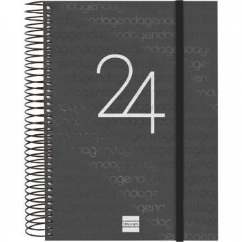 Agenda Finocam 2024 E10 Espiralada Negro Catalán Día Página 155x212 mm