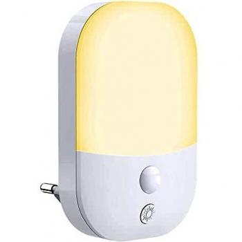 Luz Nocturna Infantil, Luz LED Noche 5 Niveles de Brillo con Luz Sensor, Luz Lámpara Quitamiedos Enchufe para Habitación Bebé, Pasillos, Dormitorio, Sala, Baño, Cocinas, Blanca Cálida