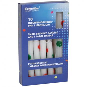 Riethmüller 5057 Velas para pastel de cumpleaños y vida ligera, 10 velas