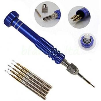 Unho® kit de 5 Mini Herramientas para Reparacion de Moviles Destornilladores Magnéticos de Precisión para Apple iPHONE 4 4S 5 5S 5C 6 6s 6 plus SE ,iPad 1,2,3,4, iPod Touch,Samsung S2 S3 S4 S5 S6 ,Nokia, Huawei, LG, Motorola