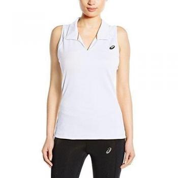 ASICS 121718 - Polo sin mangas para mujer, color blanco, talla XL