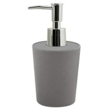 Dispensador de Jabón Moderno Takeo Gris Mate con Diseño Natural de Bambú