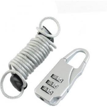 Sourcingmap a12122800ux0077 - El tono de plata viajando de 3 dígitos candado de seguridad número combinación w alambre