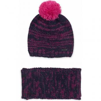 Conjunto de niña Tuc Tuc con gorro con pompón y cuello en tricot jaspeado
