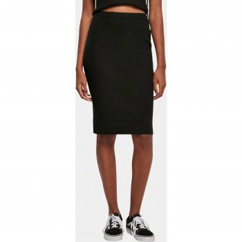 Urban Classics Women's Ribbed Knit Midi Skirt - Black XL