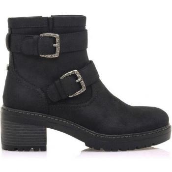 Botines Mustang Mujer Negros con Doble Hebilla Modelo 52198m