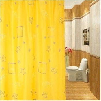 SUN-Cortina de ducha de polišŠster amarillo Impermeable y Mildew resistente conjunto con ganchos , wide 240x high 200cm