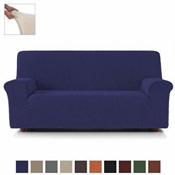 Eiffel Textile Nimes, Algodón, Azul, Funda Sofá 3 plazas 150 x 195 x 2 cm