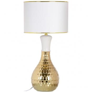 Lámpara de mesa BB Home 34 x 34 x 51 cm Cerámica Dorado Blanco