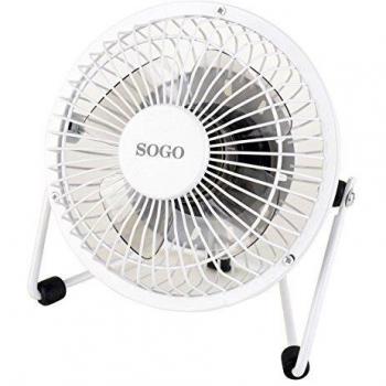 Sogo VEN-SS-3004W Ventilador portátil con conexión USB, 3 W, Otro, Blanco