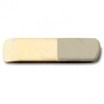 Goma de Borrar Biselada Milan 8030 para Tinta y Lápiz, Caja de 30 Unidades, Blanco/Gris