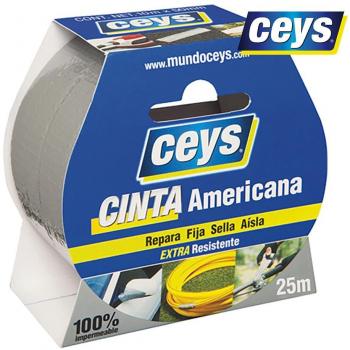 CEYS Cinta Americana Plata Extra Resistente 25m x 50mm Rollo