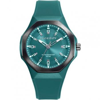 Reloj de hombre Viceroy Colors 401391-67 con caja de aluminio y correa de silicona verde/gris