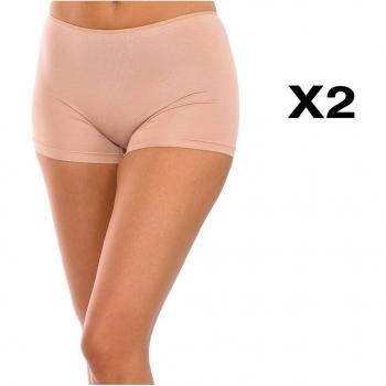Pack 2 Culottes de Microfibra para Mujer Beige XL Kisses & Love