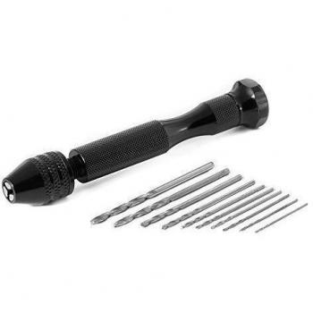 Xcsource Mini Taladro Manual Micro Aluminio con Mandril sin Llave + 10pzas Brocas Taladro Giratorio Herramientas Giratorias BI338