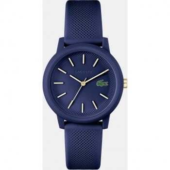 Reloj de mujer Lacoste 12.12 2001271 de silicona azul, 3 agujas, caja de tr90 azul oscuro mate de 36mm