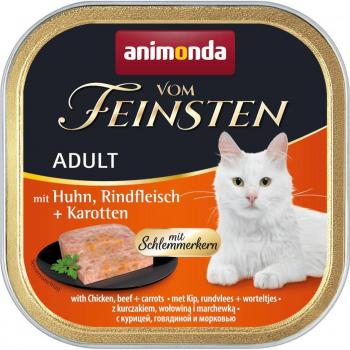 Animonda vom Feinsten Adult con Relleno Delicioso 36 x 100 g - Pack Económico - Pollo, Vaca y Zanahorias