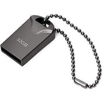 Memorias USB 32GB, Mini Pen Drive 32GB USB Stick Metal Impermeable USB Flash Drive 32 GB con Llavero Colgante para Almacenamiento de Datos Externo