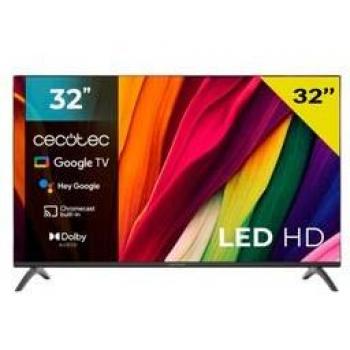 Televisor Smart TV Cecotec LED A4 Series ALH50032 32’’ HD Google TV E Negro, Resolución HD, Sistema Operativo Google TV, Chromecast, Google Voice Assistant, Sistema Dolby Audio y 16 GB