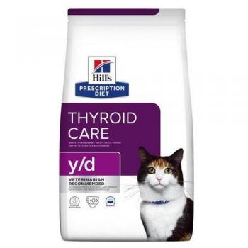 Hill's y/d Prescription Diet Thyroid Care Pienso para Gatos - Alimento seco formulado específicamente para el manejo de problemas tiroideos en gatos, con ingredientes que ayudan a controlar la función tiroidea, bajo en yodo, alto en antioxid