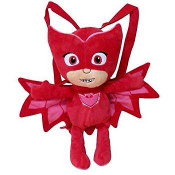 CYP- Peluche Mochila PJ Masks 3D Buhita, Color Rojo