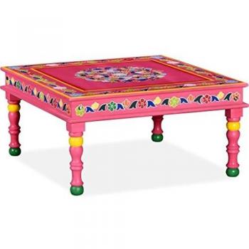 vidaXL Madera Maciza Mesa de Centro Mango Rosa Consola Mueble de Comedor Salón
