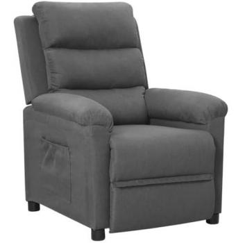 Sillón reclinable de tela gris claro vidaXL
