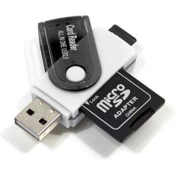 Memoria USB Lector Universal de Tarjetas Todo en Uno Blanco-Naranja
