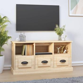 Mueble de TV madera contrachapada roble Sonoma 100x35x50 cm, Mueble de Salon, Mesa de TV, Mueble tele