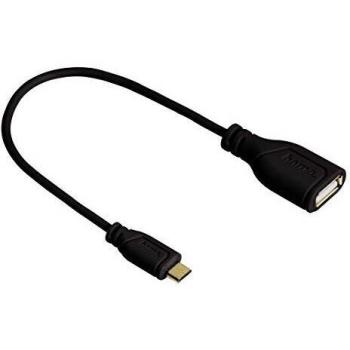 Hama 0.15m USB2.0-A/Micro USB2.0-B USB 2.0 Micro-B USB 2.0-A Negro Adaptador de Cable - Adaptador para Cable