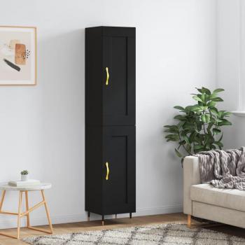 Aparador de madera contrachapada negro 34,5x34x180 cm vidaXL