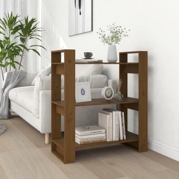 Estantería/divisor de espacios ámbar 80x35x91 cm madera maciza