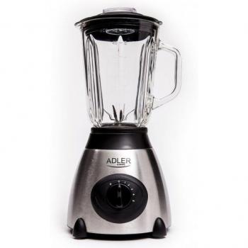 Adler AD-4070 Batidora de Vaso 600W, 1.5 Litros, 6 Velocidades, Negro/Transparente