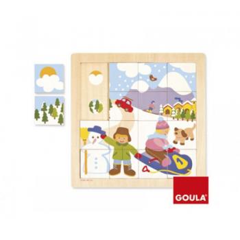 Puzzle Encajes Madera Invierno Goula - Desarrolla Motricidad