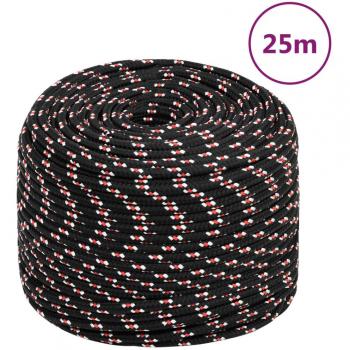 Cuerda de barco polipropileno negra 10 mm 25 m