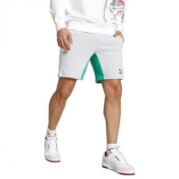Shorts Puma Classics Block 8 Blanco y Verde, Pantalón corto, Color: Blanco y Verde, Talla: XL, Material: Poliéster, Estilo: Deportivo
