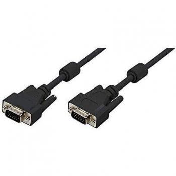 Cable VGA LogiLink CV0001 - 2x Macho, D-Sub 15 pines, 1.80m, 1080p, con 2 Ferritas, color negro