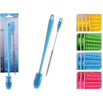 Ultra Conjunto de 2 Cepillos Limpia Botellas Colores Variados - Limpieza Eficiente