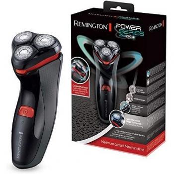 Remington HyperFlex Aqua Pro PR1370 – Máquina de Afeitar Rotativa, Cortadores Acero de Precisión, Negro, Gris y Rojo, Uso Seco y Mojado