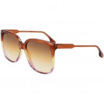 Victoria Beckham Oval Acetate Sunglasses with UV Protection, Brown female, One Size